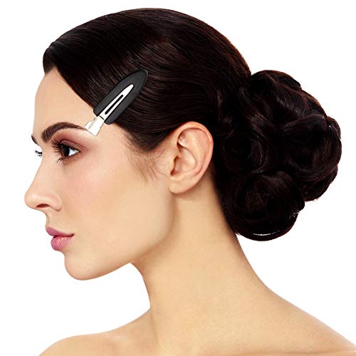 upain 12 Piezas Pinzas para el Pelo sin Doblar Clips, Herramienta de Clips de Peinado para Maquillaje Mujeres Niñas (Negro Blanco Rosa)