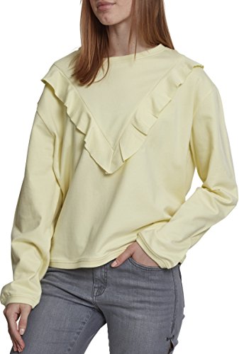 Urban Classics Ladies Terry Crew-Volante para Mujer Suéter, Amarillo (Powderyellow 01323), S