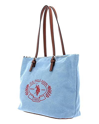 U.S. POLO ASSN. Springfield Canvas Shopping Bag M Sky Blue