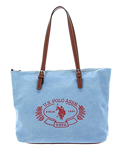 U.S. POLO ASSN. Springfield Canvas Shopping Bag M Sky Blue