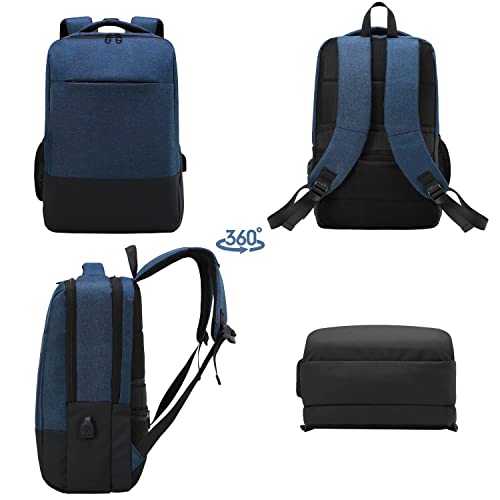 Utapossin Mochila Portátil, Mochila Antirrobo Impermeable, 15.6 Pulgadas Mochila Portatil, Mochila Impermeable Impermeable, Mochila Portatil, con Puerto de Carga USB (15,6",Azul)