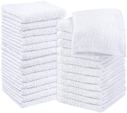 Utopia Towels - 24 Toallas para la Cara de algodón, Paños de algodón (30 x 30 cm, Blanco)