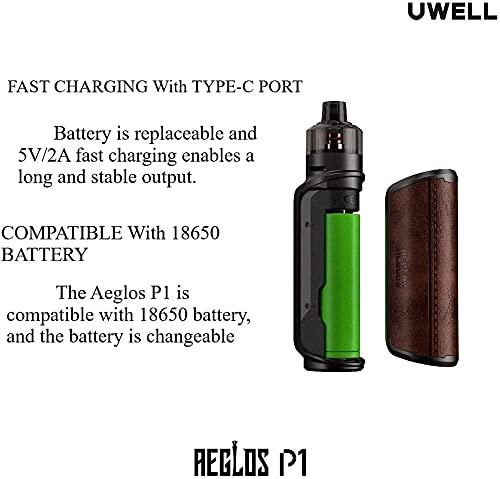 Uwell Aeglos P1 Kit 80W Vape Mod 4ML Cartridge Pod & FeCrAI UN2 Meshed-H Aeglos P1 Coil Vaporizador de cigarrillos electrónicos