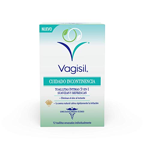 Vagisil Cuidado Incontinencia Toallitas Intimas 2En1 Suavizan Y Refrescan. 12 Unidades