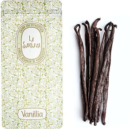 VANILLIA • 15 Vainas de Vainilla Bourbon de Madagascar • Talla XL (16-18cm) • GRAND CRU "LA SAMBAVA" • Lo mejor de la cosecha • Bolsa ZIP resellable y eco-responsable