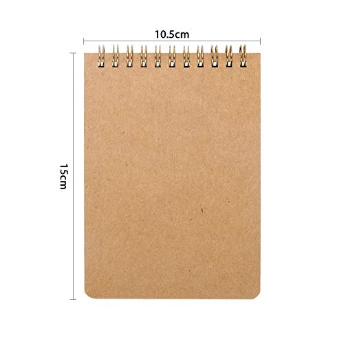 VEESUN Bloc de Notas Espiral A6, Pack de 7 Cuaderno de notas Tapa Blanda Cubierta de Kraft 160 Páginas Diario de Viaje Libreta Hojas Blancas Pequeña Diarios para Escolar Escribir Professor