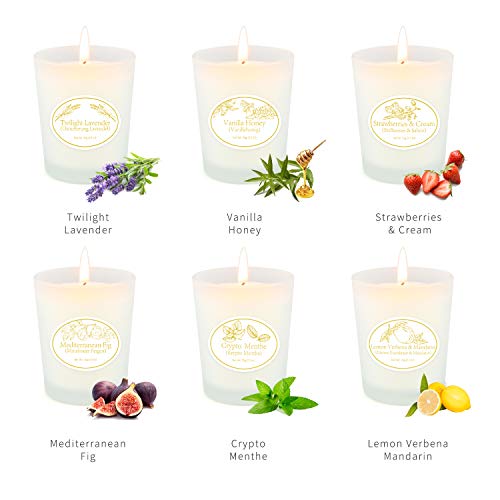 Velas Aromaticas Juego de 6 Piezas, Cera de Soja Regalo 6 Latas Aromaterapia Regalos, Aromaterapia Decoración para Relajación Fiesta Boda Baño Yoga Cumpleaños Navidad Día de San Valentín Regalos