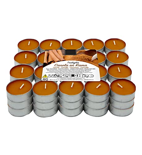 Velas de Té Aromáticas Velas perfumadas - Canela en Rama Pack 60 Velas