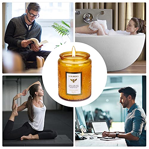 Velas Perfumadas Kasimir Vela Aromatica vela perfumada de olor cítricos y cedro Velas de Vidrio 100% Cera de Soja Natural 45 Horas Aromaterapia Decoración para Relajación Fiesta Baño Yoga Regalos