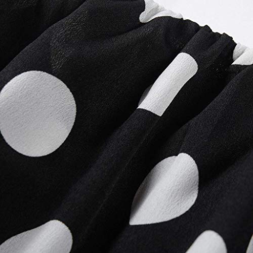 VEMOW Faldas Top Camiseta Mujeres Punto impresión Gasa Manga Corta Mini Blusa(Negro,XL)