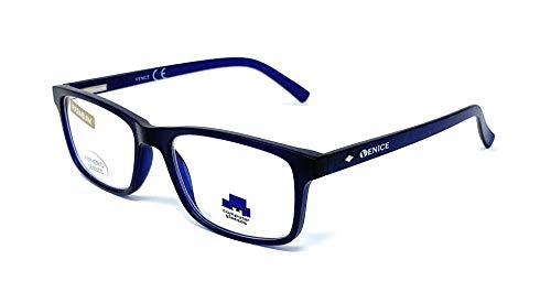 VENICE EYEWEAR OCCHIALI | Gafas con Filtro Luz Azul, Ordenador Gaming Móvil, Protección Antifatiga - Venice Coti Dioptría (1-1,50-2 - 2,50-3 - 3,50) (Azul, Sin Graduación +0,00)