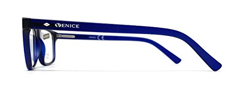 VENICE EYEWEAR OCCHIALI | Gafas con Filtro Luz Azul, Ordenador Gaming Móvil, Protección Antifatiga - Venice Coti Dioptría (1-1,50-2 - 2,50-3 - 3,50) (Azul, Sin Graduación +0,00)