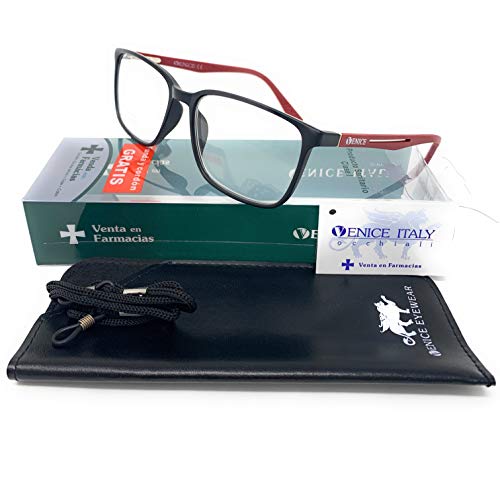 VENICE EYEWEAR OCCHIALI | Gafas de lectura unisex, presbicia, vista cansada, Diseño en 3 Colores. VENICE Steel - Dioptrías: 1 a 3,5 (Negro, 2,50)