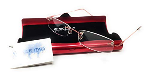 VENICE EYEWEAR OCCHIALI | PACK DE 4 UNIDADES de Gafas de lectura UNISEX presbicia vista cansada Diseño elegante LIGERAS estuche de aluminio GRATIS (1-2 - 2,50-3 - 3,50) (Azul+Dorado+Roja+Gris, 3,50)