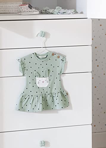 Vestido Bebe Niña – Manga Corta – Vestido Bebe niña Verano - Ropa de Regalo para Bebe Niña – Vestido Punto - Ropa Bebe Niña de 3 Meses a 18meses (6 Meses, Mint)