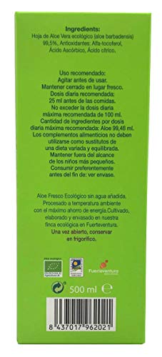Vidaloe Complemento Alimenticio de Aloe Vera 99,5% 500ml 2 unidades