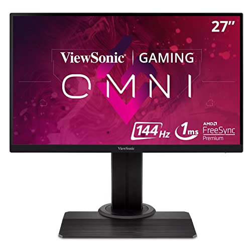 ViewSonic XG2705-2K Monitor Gaming 27" WQHD, Panel IPS, 1 ms, 144 Hz, FreeSync Premium, Altura Ajustable, Negros