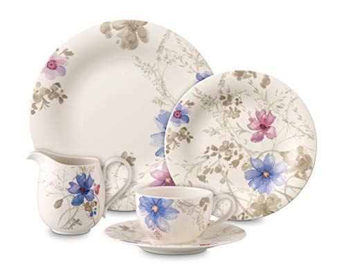 Villeroy & Boch Mariefleur Gris Basic Plato para taza, 19 cm, Porcelana Premium, Blanco/Colorido