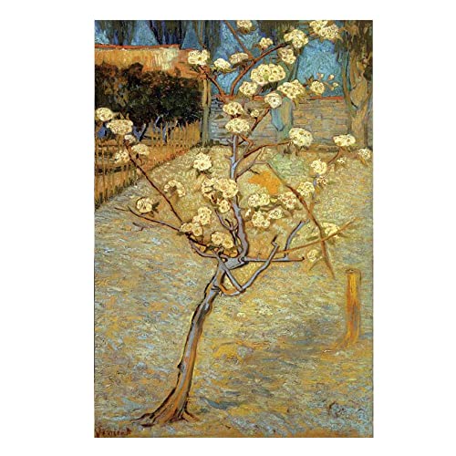 Vincent van Gogh《Peral en flor》Cuadro Arte de Pared Decoración Hogar Sala de Estar Decoración Lienzo Impresión Pintura Póster Reproducción Print(50x75cm/19.7x29.5inches,Sin Marco)