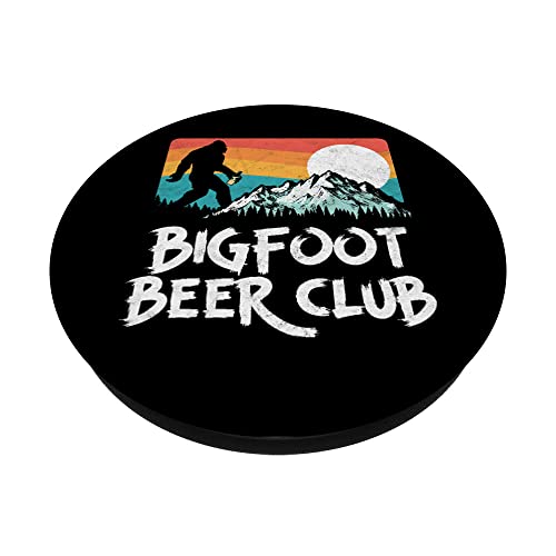 Vintage Bigfoot Beer Lovers Club Funny Sasquatch Mountains PopSockets PopGrip Intercambiable