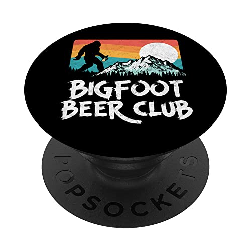 Vintage Bigfoot Beer Lovers Club Funny Sasquatch Mountains PopSockets PopGrip Intercambiable