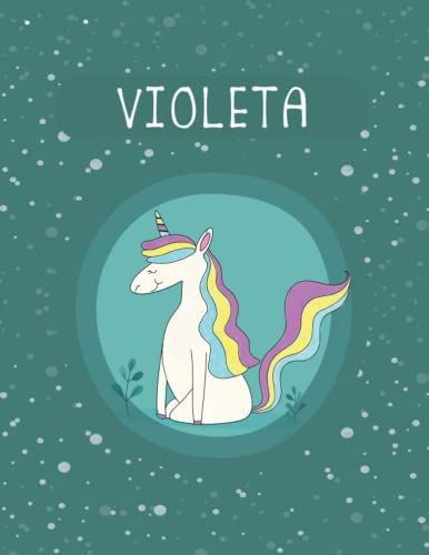 Violeta's Unicorn Diary: Personalized Cute Unicorn Journal Diary With Winter Theme for Violeta Who Loves Unicorn, Christmas & Birthday Gift