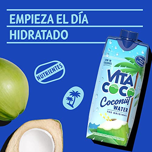 Vita Coco - Agua De Coco Pura (330ml x 12) - Hidratante Natural - Repleto de Electrolitos - Sin Gluten - Lleno de Vitamina C y Potasio