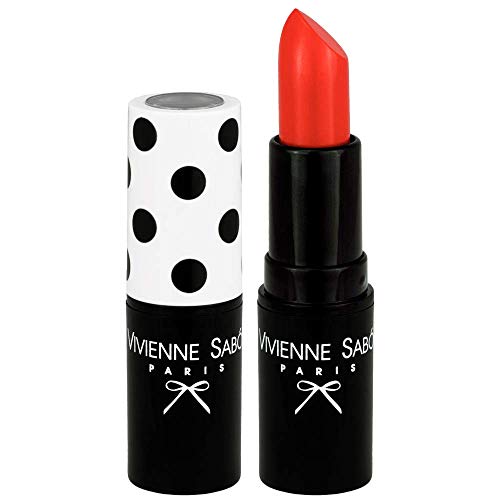 VIVIENNE SABÓ | Barra de Labios Coral Red Merci 13 | Pintalabios Permanente Hidratante Textura Suave y Cremosa | Larga Duración | Cruelty Free | Hecho en Rusia