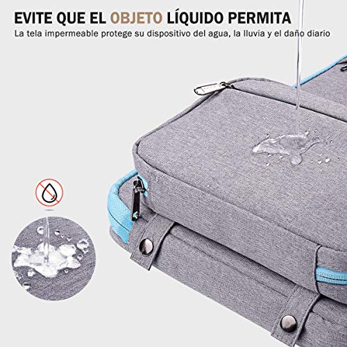 Voova Funda Portátil 14-15.6 Pulgadas, Bolsillo de Accesorios para Funda Ordenador Portátil, Compatible con Macbook Pro 15/16, Surface Laptop 3, HP Pavilion, DELL Lenovo Acer Chromebook, Gris Claro