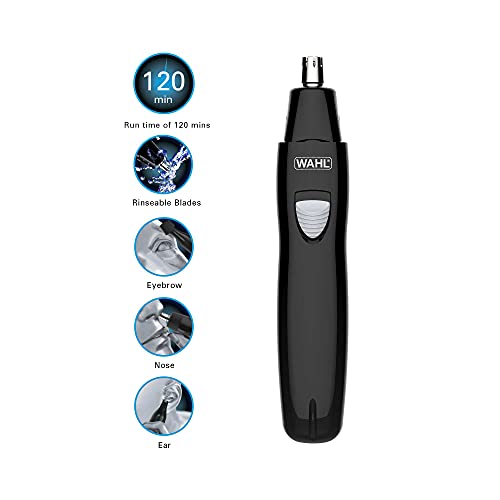 Wahl - Cortador de pelo para nariz para hombres y mujeres, 3 en 1 para orejas y cejas, recargable y lavable