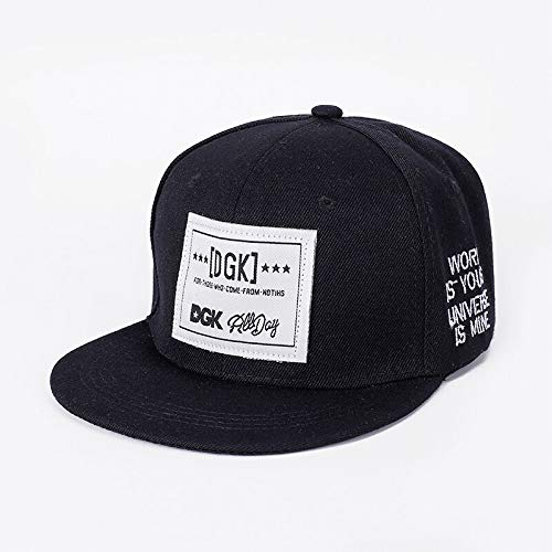 WAZHX Sombreros Bordados Al Aire Libre Casual Gorra De Béisbol para El Sol para Hombre Y Mujer Gorra De Hip Hop Sombrero Mujer Hombre Ajustable DGK-Black