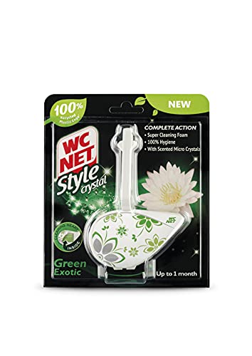 WC Net - Style Crystal, Colgador WC Perfuma y Desinfecta, Aroma Green Exotic, 1 Pastilla