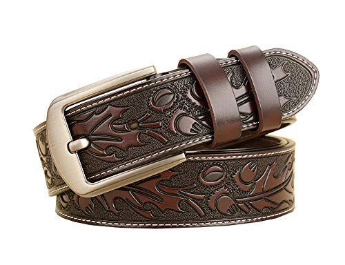 Western Leaves - Cinturón vaquero para hombre, diseño de escamas