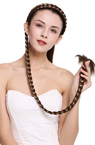 WIG ME UP- N1038-12 Extensión de pelo aro de pelo trenzado con trenza muy larga traje castaña clara 95 cm