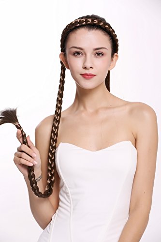 WIG ME UP- N1038-12 Extensión de pelo aro de pelo trenzado con trenza muy larga traje castaña clara 95 cm