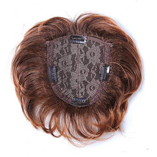 WIG ME UP - TYP-432-10BTM30 Peluquín aumento del pelo parte superior de la cabeza clips cabello castaño rojizo mujeres hombres