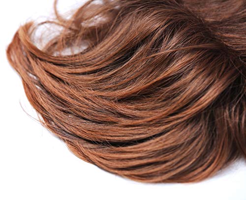 WIG ME UP - TYP-432-10BTM30 Peluquín aumento del pelo parte superior de la cabeza clips cabello castaño rojizo mujeres hombres