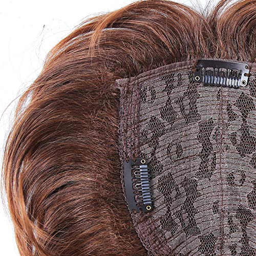 WIG ME UP - TYP-432-10BTM30 Peluquín aumento del pelo parte superior de la cabeza clips cabello castaño rojizo mujeres hombres