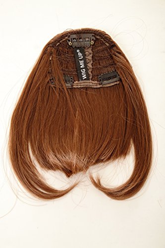 WIG ME UP- YZF-W1030-30 Flequillo postizo de clip, con mechones a los lados castaño cobrizo claro