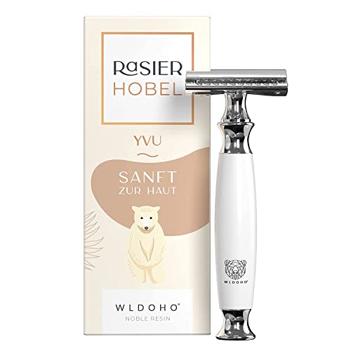 WLDOHO® Maquinilla de Afeitar Clásica - Maquinilla de Doble Filo de Resina Hermosa - 5 Cuchillas para el Safety Razor - Yvu