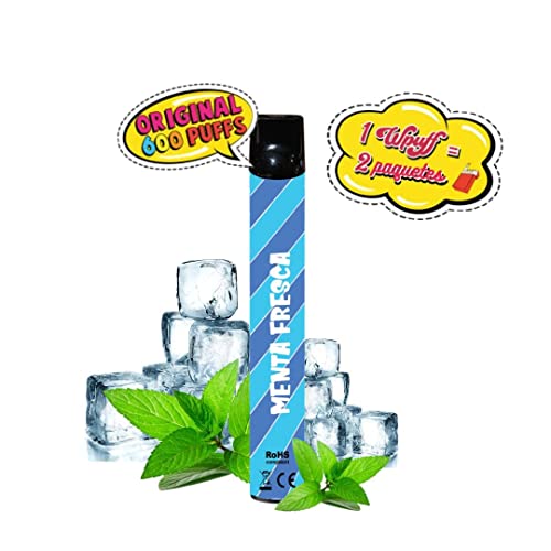 Wpuff - Menta Fresca | 600 Puffs | Sin Nicotina: 0mg | Vaper Desechable | Disposable E Cigarette