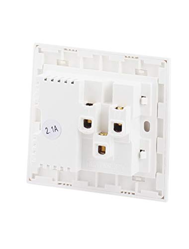 X-DREE AU UE EE. UU. Sudáfrica AC110-250V 10A B-L-ANCO Toma de corriente universal DC5V 2100mA Interfaz USB dual(E-U South Africa p-lug AС110-220V 10A White -for SG- Outlet Power s-ocket DC5V 2100mA