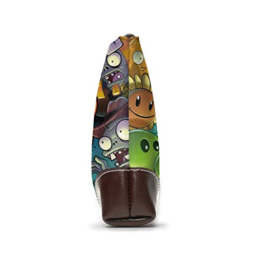 XCNGG Plants vs Zombies 2 Peashooter SunFlower Mujeres Hombres Bolsa de almacenamiento Neceser de viaje Estuche de maquillaje Estuche de cosméticos con cremallera Bolsa de embrague Organizador de