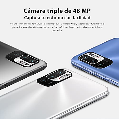 Xiaomi Redmi Note 10 5G Smartphone, 4GB 128GB Teléfono,DotDisplay FHD+ de 6,5”,MediaTek Dimensity 700,Cámara Triple(48MP+2MP+2MP+8MP), Versión Global(Gris)