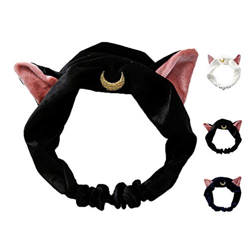 Xinjieda Women Cat Ears Headband Face Wash Cosmetic Hair Hoop Make up Headwear Shower Yoga Hair Band