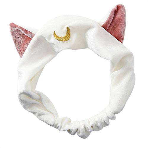 Xrlwood Women Cat Ears Headband Face Wash Cosmetic Hair Hoop Make up Headwear Shower Yoga Hair Band