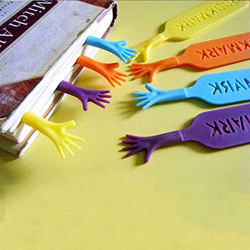 XWYWP Marcadores de Libros 4 unids de Dedo Creativo Ayúdame Novedad Bookmark Bookmark Funny Books Mark para Pages Niños Regalos Escuela Suministros de papelería (Color : 4 pcs)