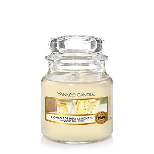 Yankee Candle Vela pequeña en tarro | Vela perfumada de limonada de hierbas caseras | Hasta 30 horas de tiempo de combustión | Colección Garden Hideaway