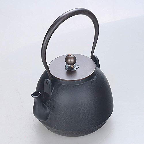 YINGGEXU Juego de té Hierro Fundido Hierro Fundido Japonesa del Hierro Fundido Pot Pot Manual Hierro Hierro Botella Caldera de té Conjunto Inicio Olla Grande Olla de Cobre Cubierta 1.3L