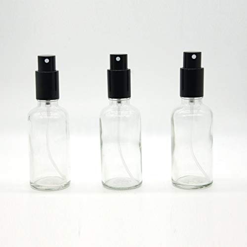 Yizhao Transparente Pulverizador Cristal 50ml, Glass Spray Bottles con [Atomizador],para Aceites Esenciales, Mezclas de Aromaterapia, Perfumes, Masajes, Líquidos Químicos, Farmacéutico– 12Pcs